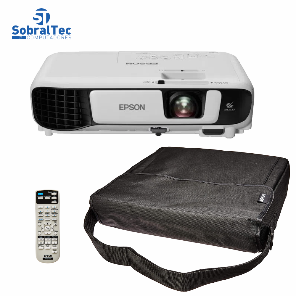 Projetor Epson PowerLite S41+ SVGA 3300 Lumens HDMI USB Com Bolsa