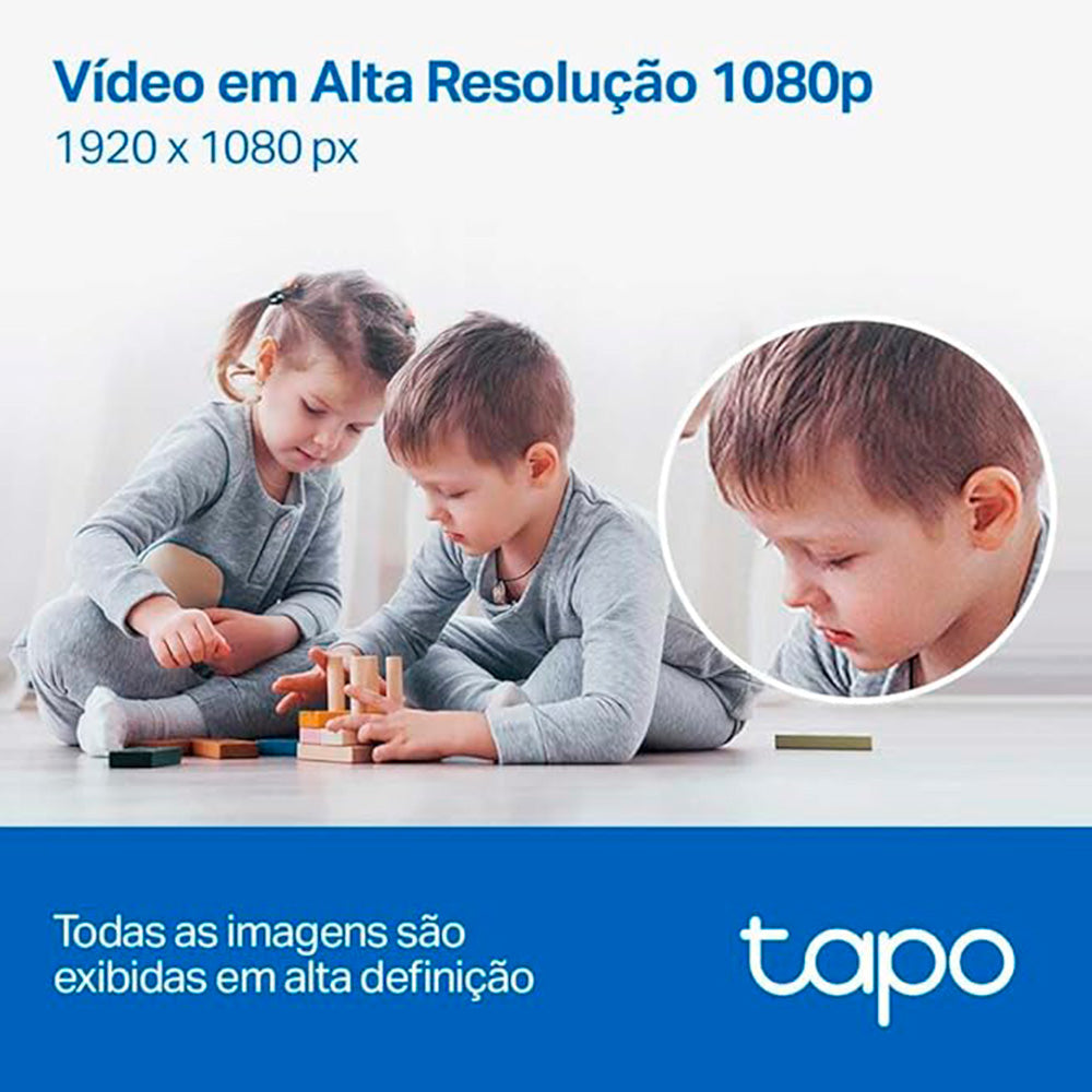 Câmera De Segurança Tp-Link Tapo C200 Wi-Fi Interna 360º 1080p Full HD Bivolt