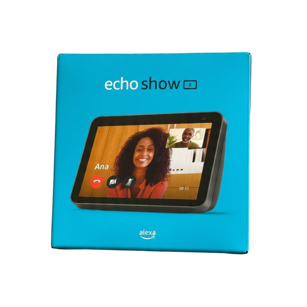 Echo Show 8 (2ª Geração) Amazon Smart Display HD 8", Câmera 13MP, Alexa Integrada, Touchscreen, Wi-Fi e Bluetooth, Preto