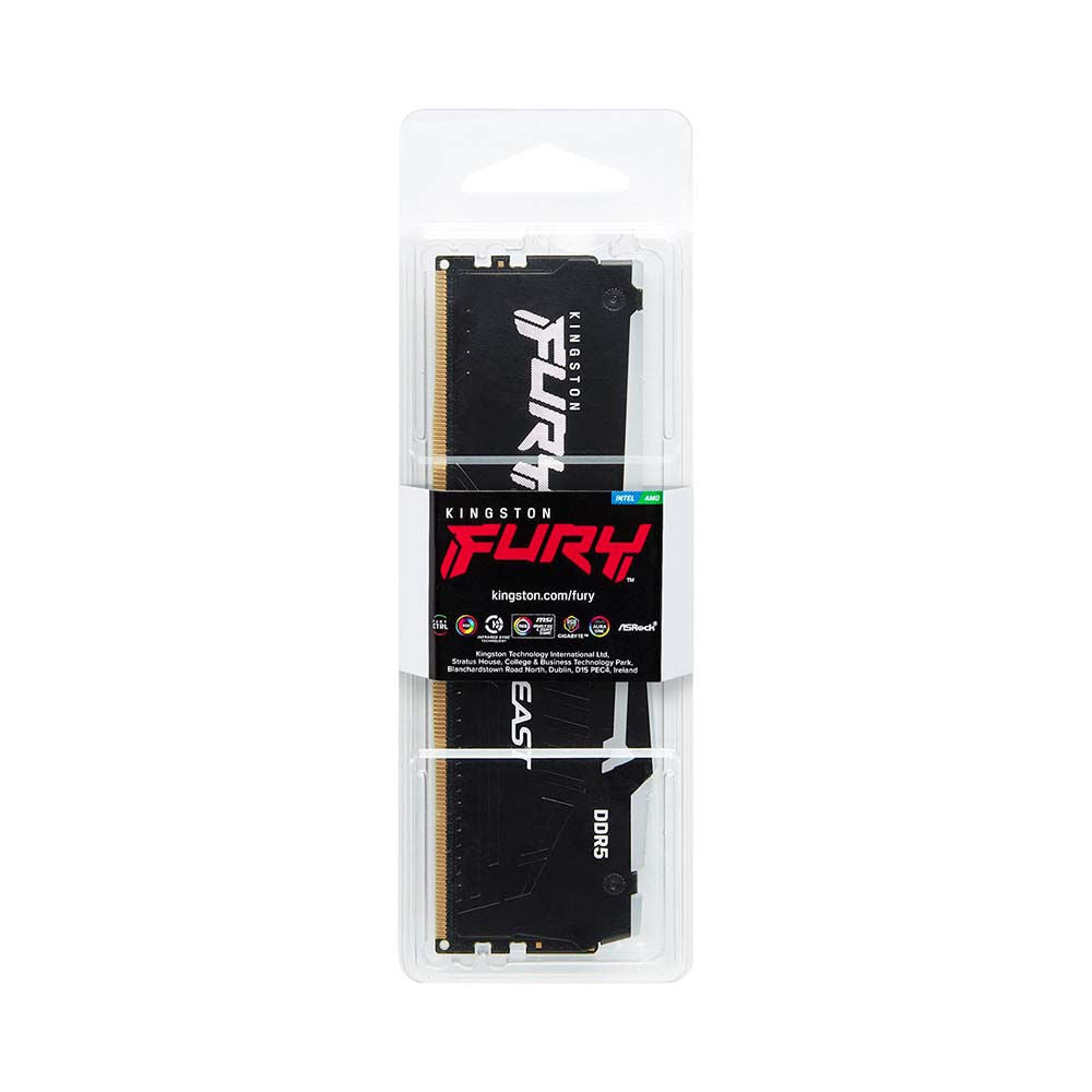 Memória RAM Desktop DDR5 Kingston Fury Beast, RGB, 16GB, 5200Mhz, Black, KF552C36BBEA-16