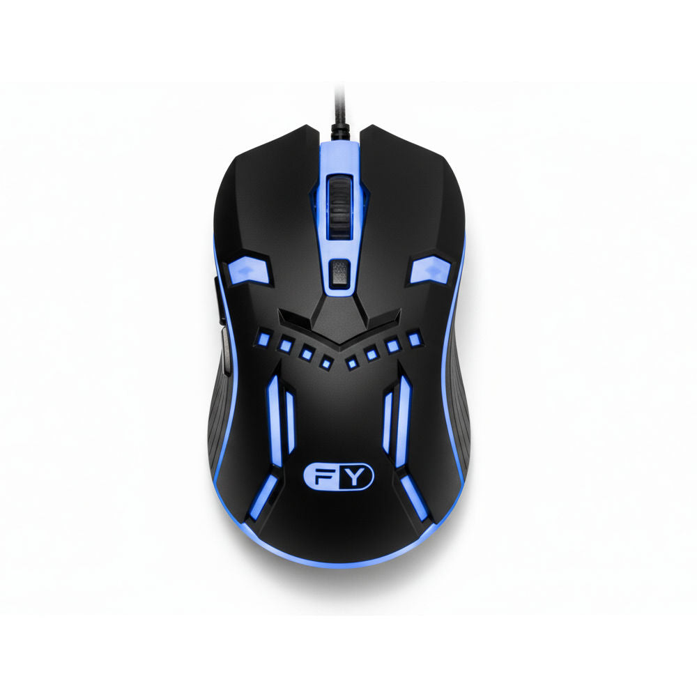Mouse Gamer com Fio USB S1 FY, Iluminação RGB e Design Ergonômico, Preto