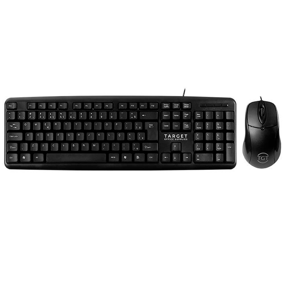 Kit Teclado e Mouse Office TGT GR100 V3, ABNT2, 1000DPI, Preto, TGT-GR100-BK03