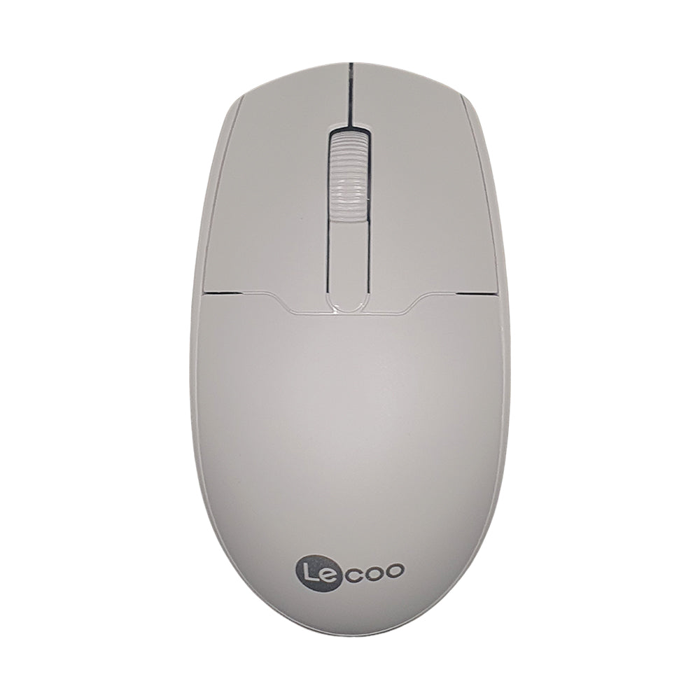 Kit Teclado Membrana, Padrão ABNT2 e Mouse Sem Fio 1.200 DPI Lecoo KW202 - Branco