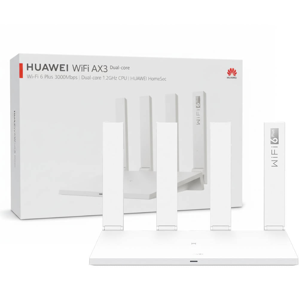 Roteador Huawei Wi-Fi 6 Plus AX3 WS7100 V2, Dual Core 3000Mbps, 802.11ax, Dual Band 2x2, MIMO 5GHz, 160MHz OFDMA MU-MIMO