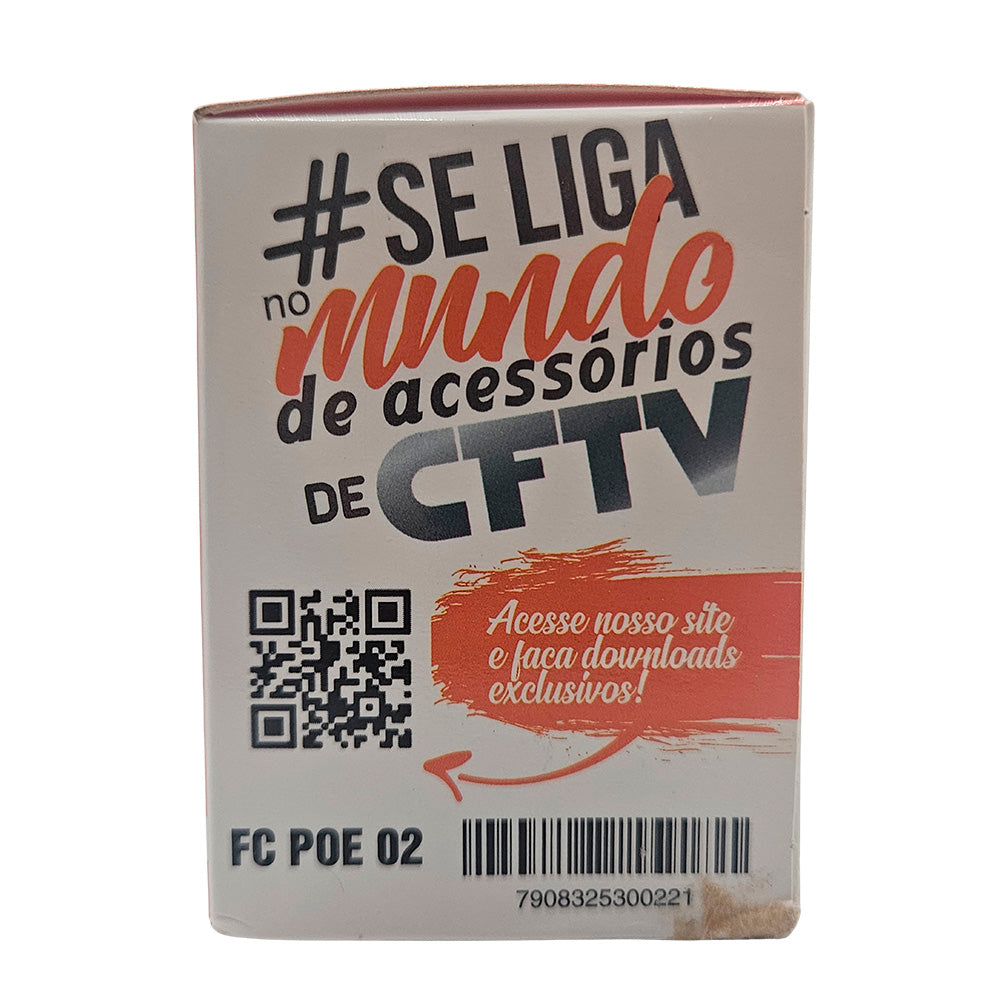 Fonte PoE 48Vdc 0.5A (24W), Bivolt 100-240Vac, 2 Portas RJ-45, PoE Passivo, Plug and Play, FCPOE02 - FC Fontes
