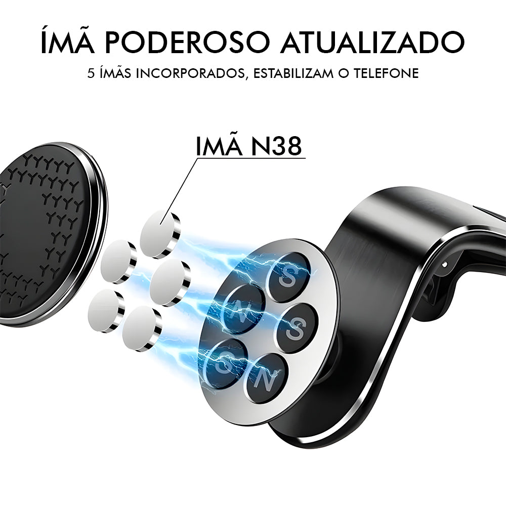 Suporte Veicular Magnético Universal Para Celular - Prata