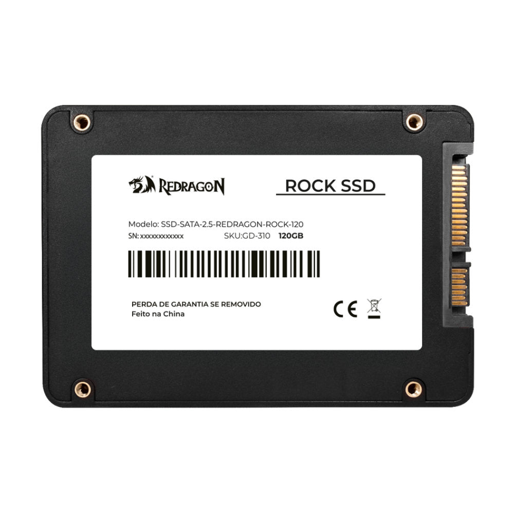SSD Gamer Redragon Rock 120GB SATA 3 Leitura 520MB/s Gravação 470MB/s GD-310