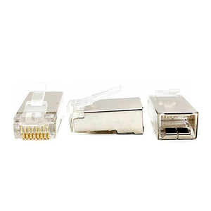 Conector RJ45 Cristal Blindado 8p8c CAT6e Exbom C6m100 Sup Gigabit 30m ...
