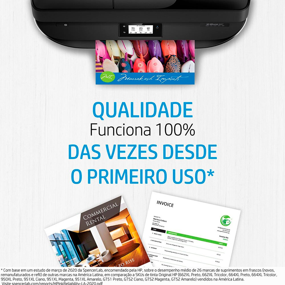 Cartucho HP 667 Preto Original 3YM79AB Para HP Deskjet 2376 2776 6476 5076 5276