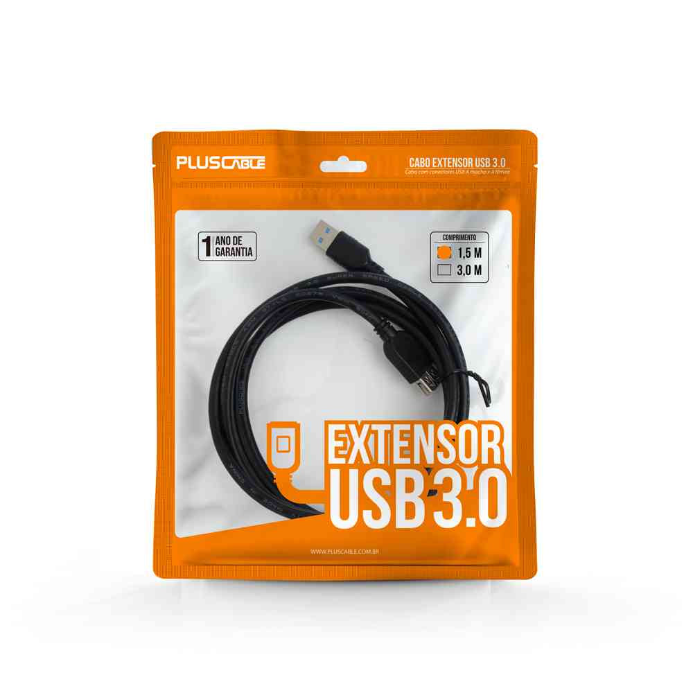 Cabo USB 3.0 para impressora AM/BM USBBM3015 1.5 Metro PlusCable