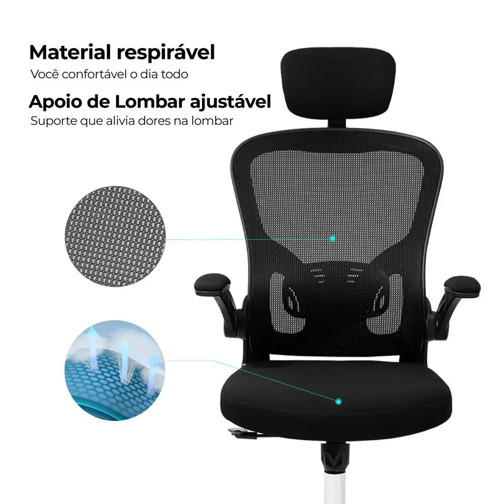 Cadeira Presidente Duoffice Vegas DU-300 Linha A Ergonômica