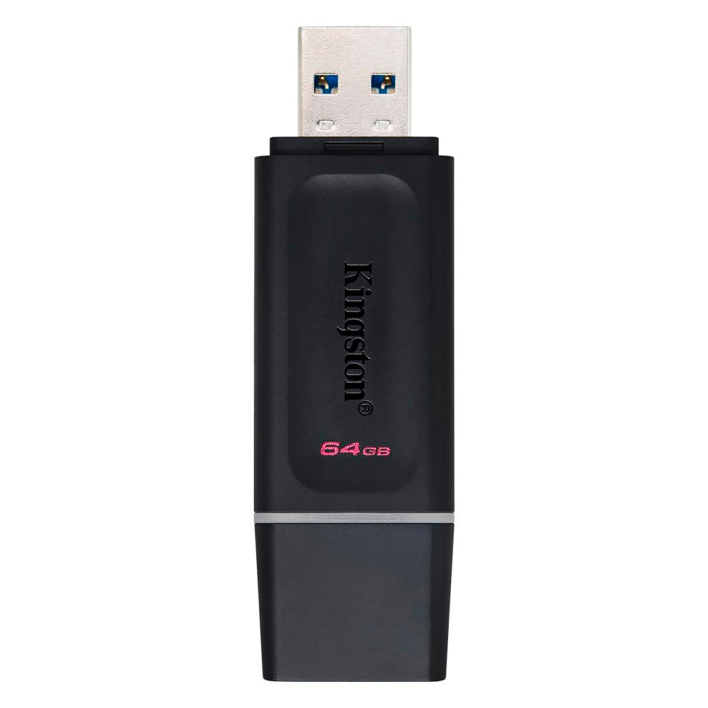 Pen Drive Kingston DataTraveler Exodia 64GB USB 3.2 Gen1, Preto/Teal, Tampa Protetora - DTX/64GB