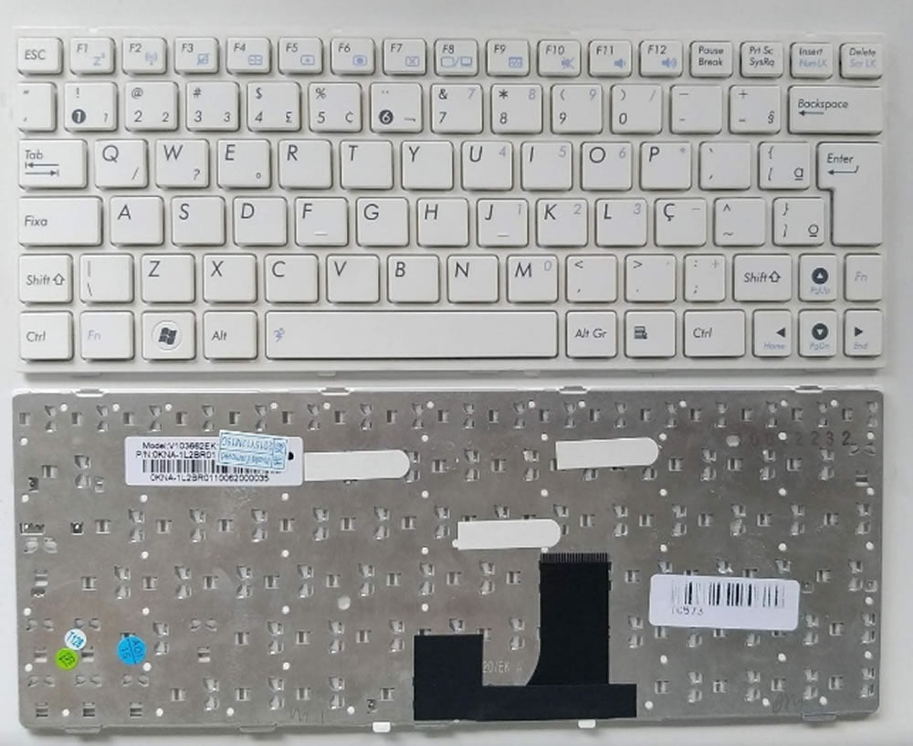 Teclado para Notebook Asus 1001px Ç Branco