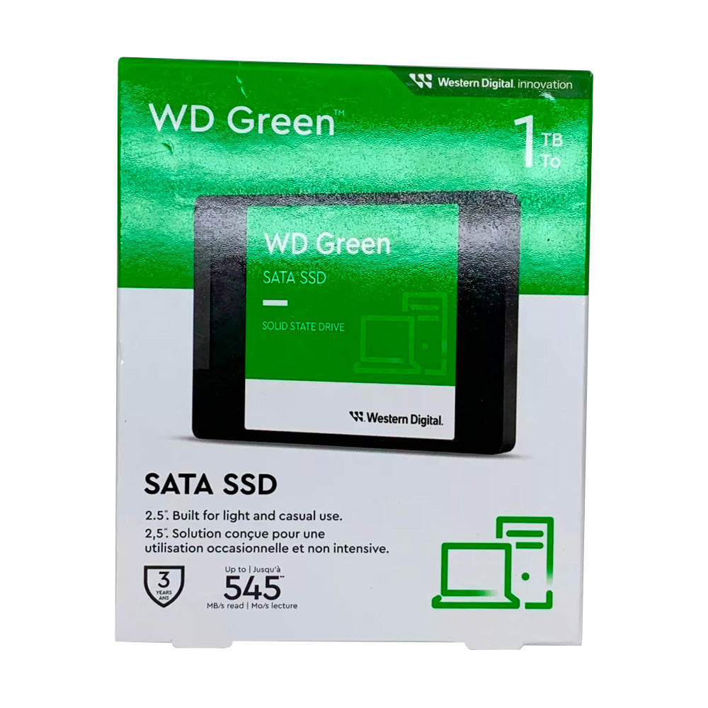 HD SSD WD Green 1TB SATA Leitura 545Mbps Gravação 430Mbps Western Digital WDS100T3G0A