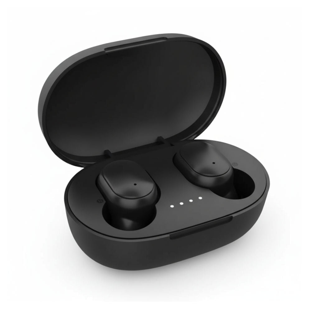 Fone de Ouvido E6S True Wireless Bluetooth 5.4, Estéreo, Até 3h de Reprodução, 10m Alcance, Case Recarregável, Preto