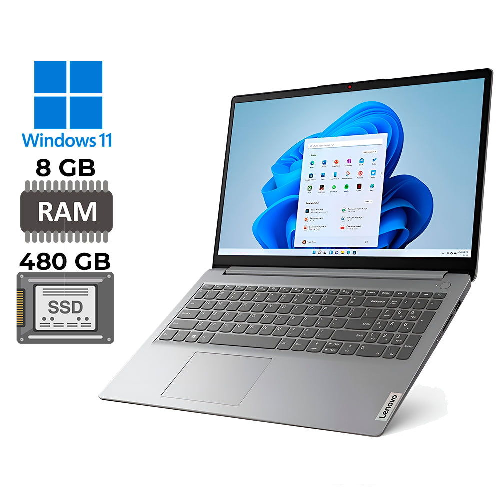 Notebook Lenovo IdeaPad 1i, Core i5-1235U, 8GB RAM, SSD 256GB, 15IAU7, 82VY0014BR, Tela 15.6" Antirreflexo Windows 11