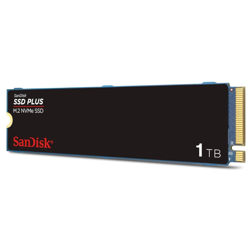 SSD Sandisk Plus  1TB M.2 NVMe 2280 PCIe Gen3 Leitura até 3200MB/s, Gravação até 2500MB/s