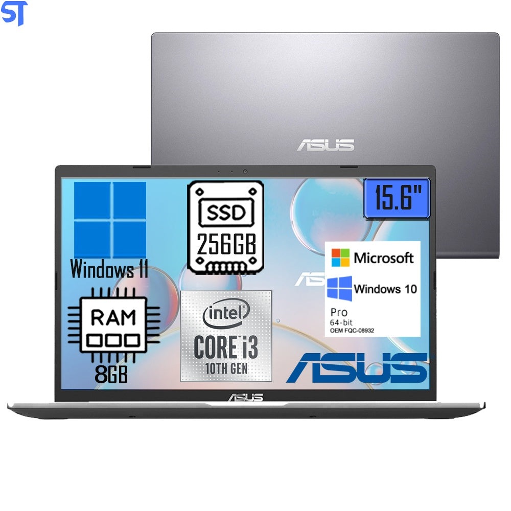 Notebook Asus Intel Core i3 1005G1, 8GB RAM, 256GB SSD, Tela 15.6, Windows 10 Pro, Cinza - X515JA-BR2750W