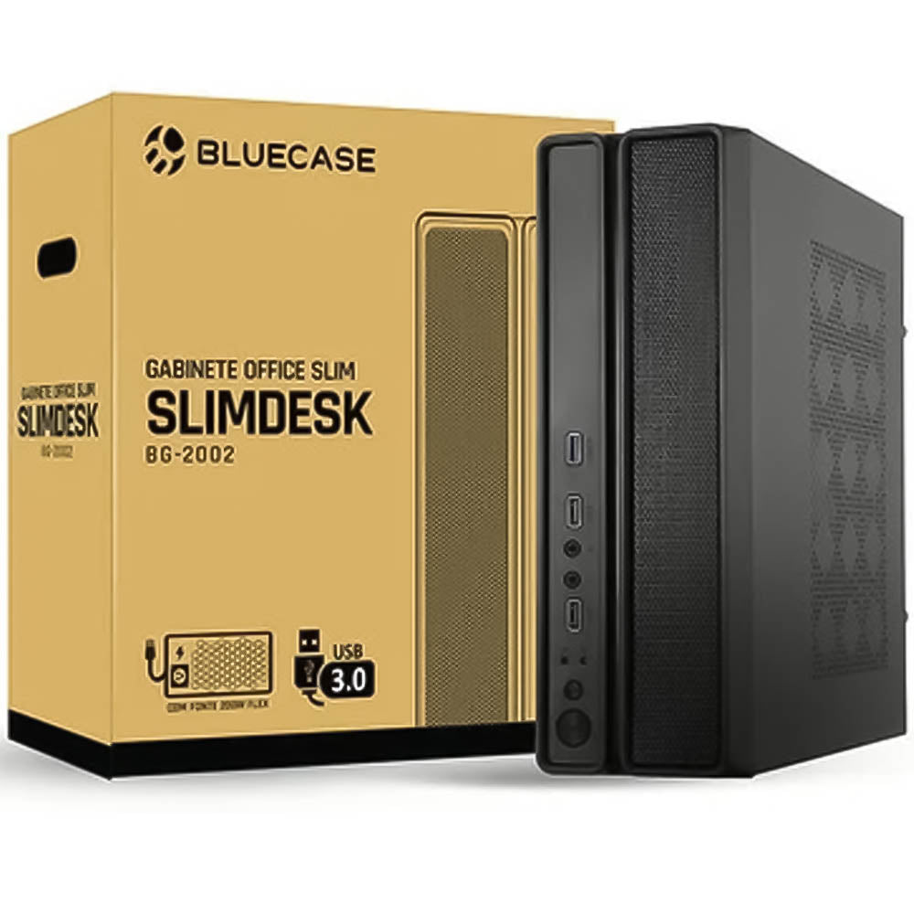 Gabinete Slim mATX com Fonte 200w Slimdesk Bluecase - BG-2002