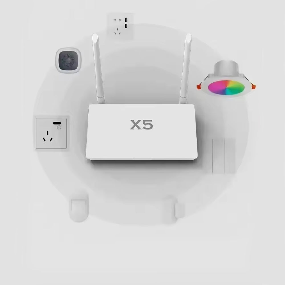 HUB Gateway Zigbee, Smart Life, Bluetooth 5.0, Até 400 Dispositivos, Antena Longo Alcance, 2 em 1, HUB X5, Branco