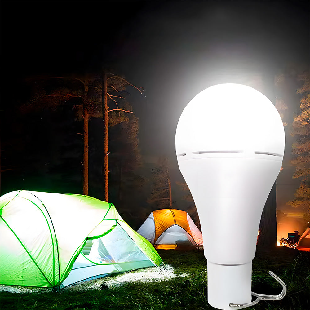 Lâmpada Bulbo LED, Externa de Emergência, Com Painel Solar, 7W, A Prova D'Água, Branco