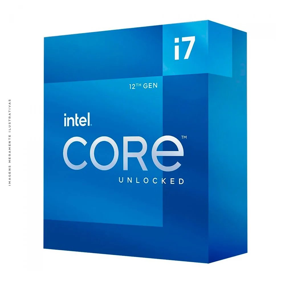 Processador Intel Core i7-12700K, 3.6GHz (5.0GHz Max Turbo), 12 Núcleos, 20 Threads, LGA 1700 - BX8071512700K