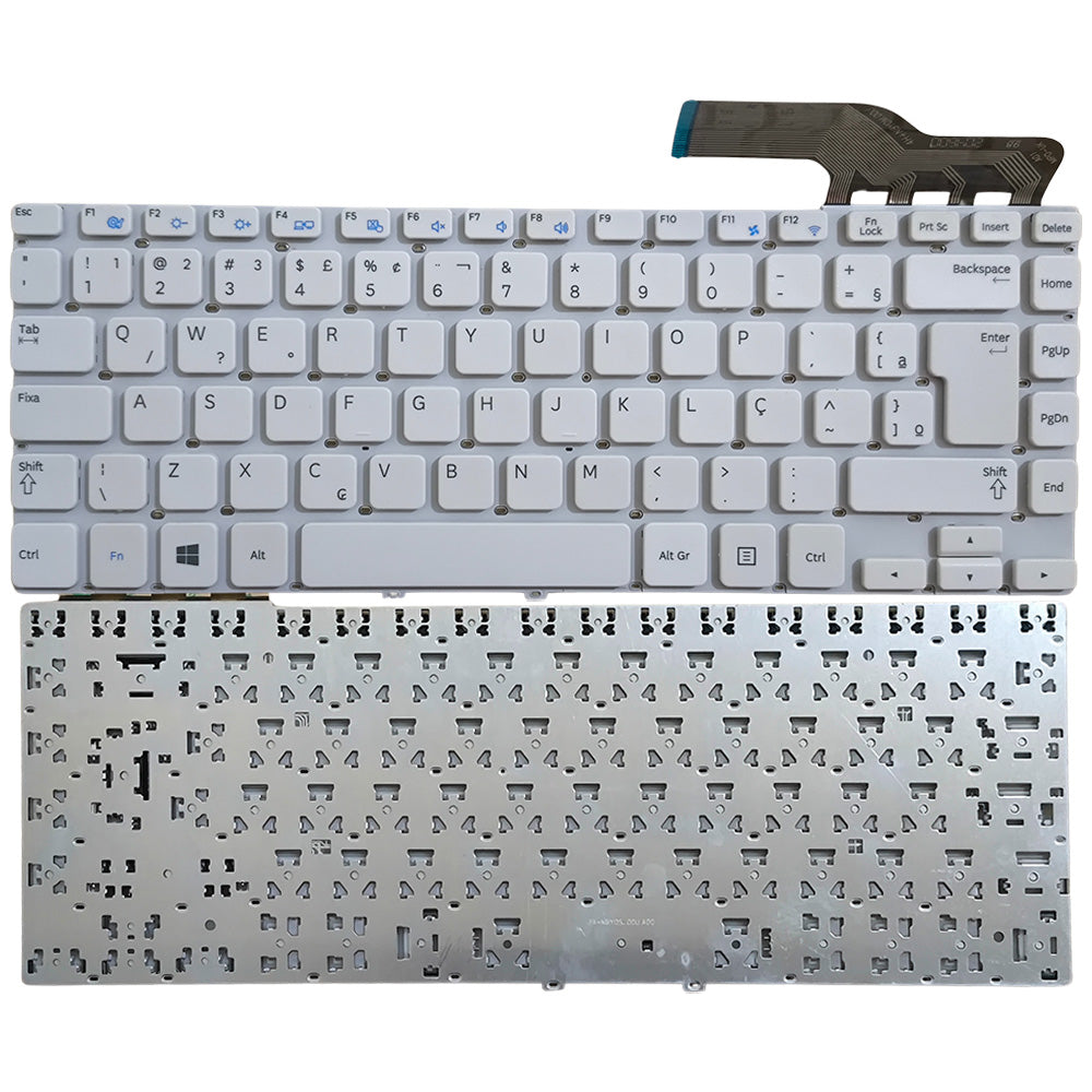 Teclado Notebook Samsung NP270E4E, NP275, NP355V4X , Com Tecla "Ç", S/ Teclado Númerico, Sem Frame, Branco