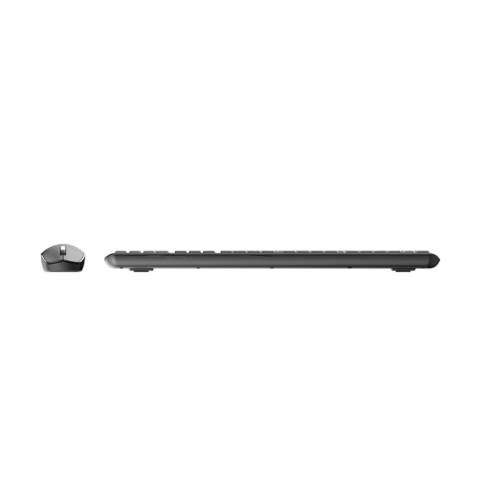 Kit Teclado Membrana, Padrão ABNT2 e Mouse Sem Fio 1.200 DPI Lecoo KW202 - Preto