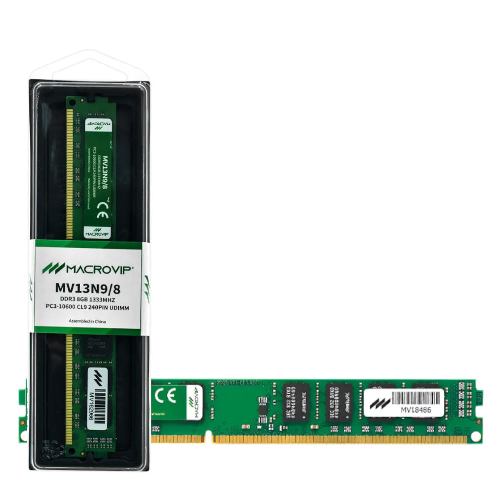 Memória Macrovip 8GB DDR3 1333MHz CL9 UDIMM Desktop MV13N98