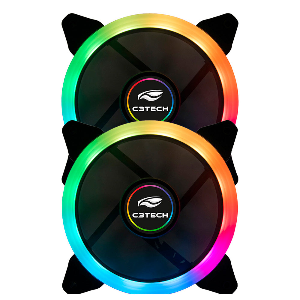 Kit Cooler Fan Com Controle Remoto F7-L600RGB C3Tech