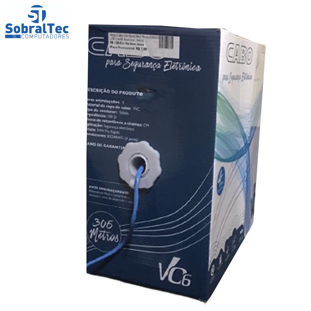 Caixa Cabo De Rede Mk2 VO6 Tecno 23AWG UTP Cat5E Azul