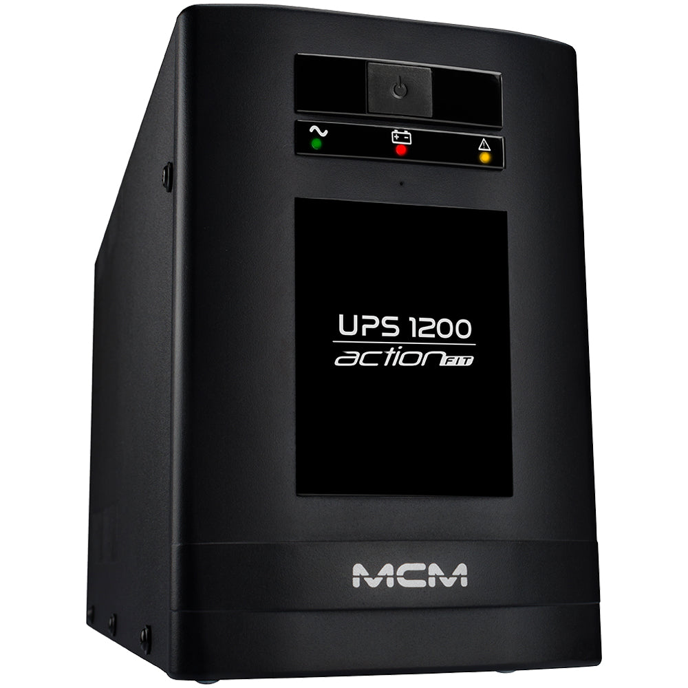 Nobreak MCM 1200VA UPS1200 ACTION FIT 3.1, 6 Tomadas, Trivolt/ 115V - UPS0257 - Com Suporte Para Bateria Estacionária