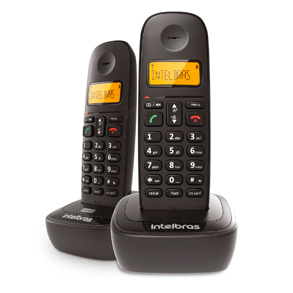 Telefone Sem Fio Intelbras TS 2512, Digital, Com Ramal Adicional, Preto - 4122512, Kit Com 2