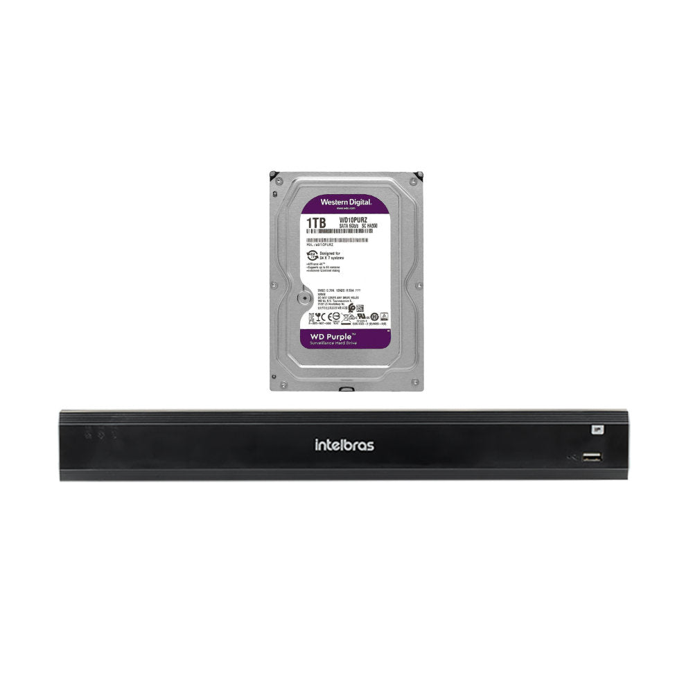 Gravador Digital de Vídeo iNVD 3016 Com HD 1TB, 16 Canais IP Com Resolução de 16Mp