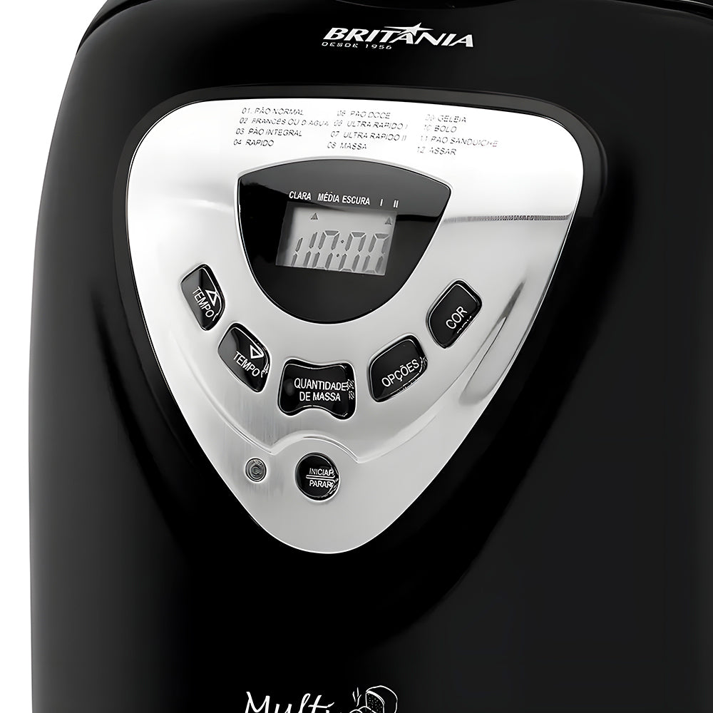 Panificadora, Multipane, 550W, Preto, 220v, Britânia 12 Programações