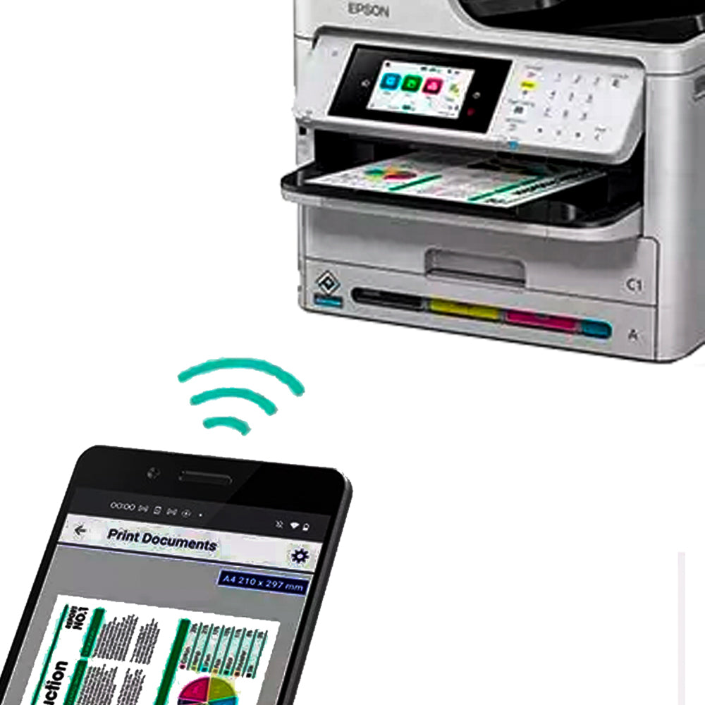 Multifuncional Epson WorkForce PRO WF-C5810, Tanque de Tinta Colorida, Wi-Fi Direct, Ethernet e Wireless, Bivolt, Branca