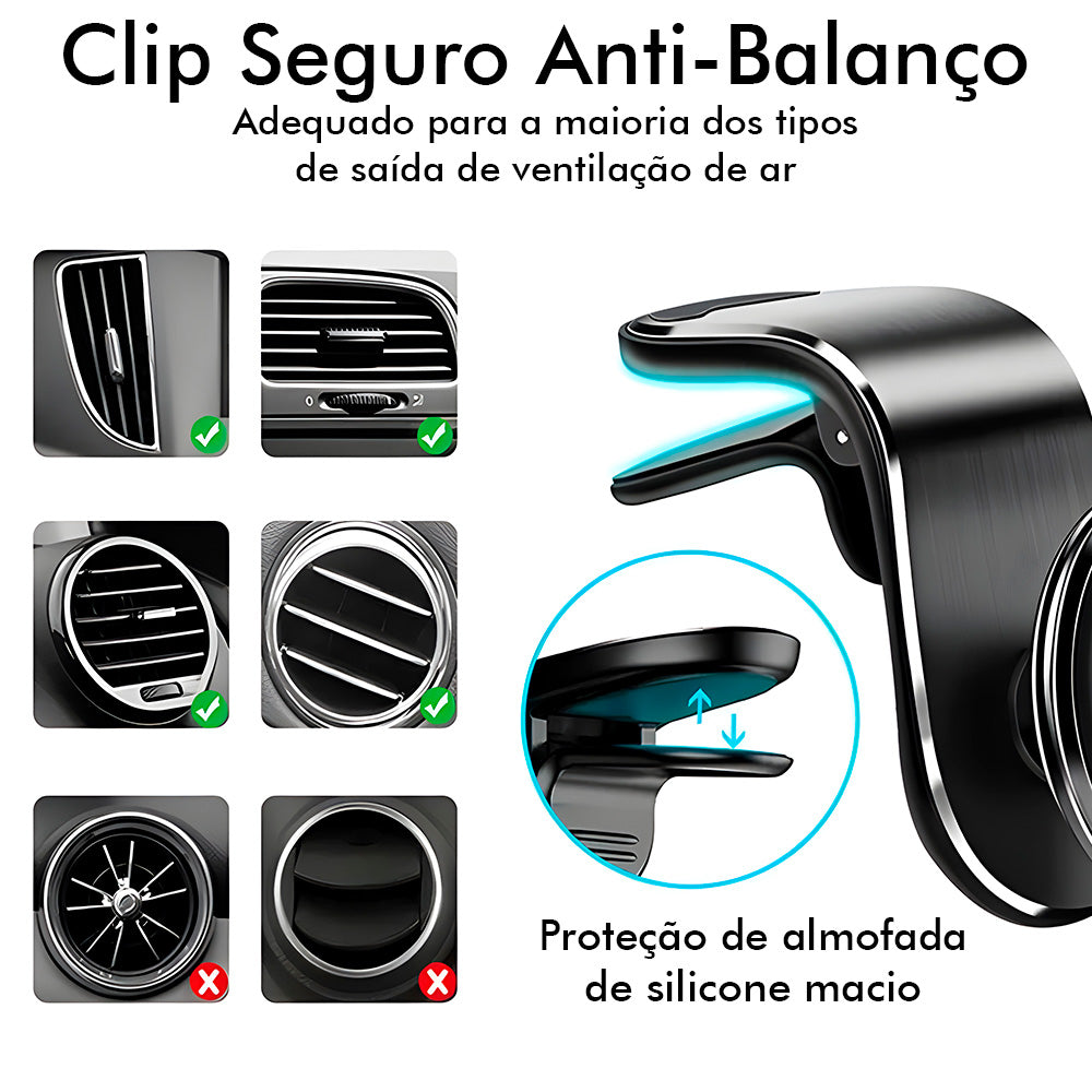Suporte Veicular Magnético Universal Para Celular - Prata