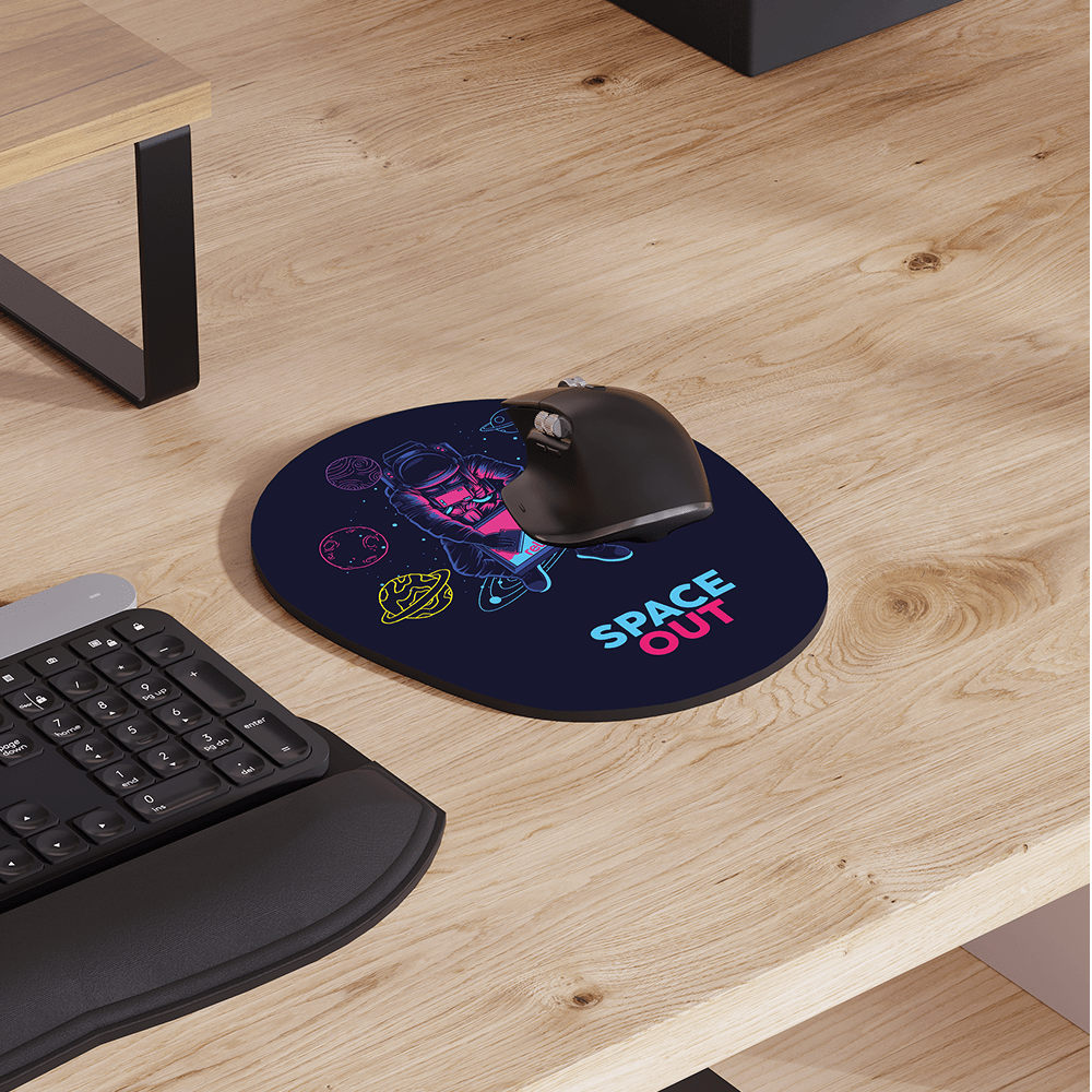 Mouse Pad Ergonômico 24 x 20,6cm, Reliza Comfort, Apoio para Pulso e Base Antiderrapante - Estampa Espaço
