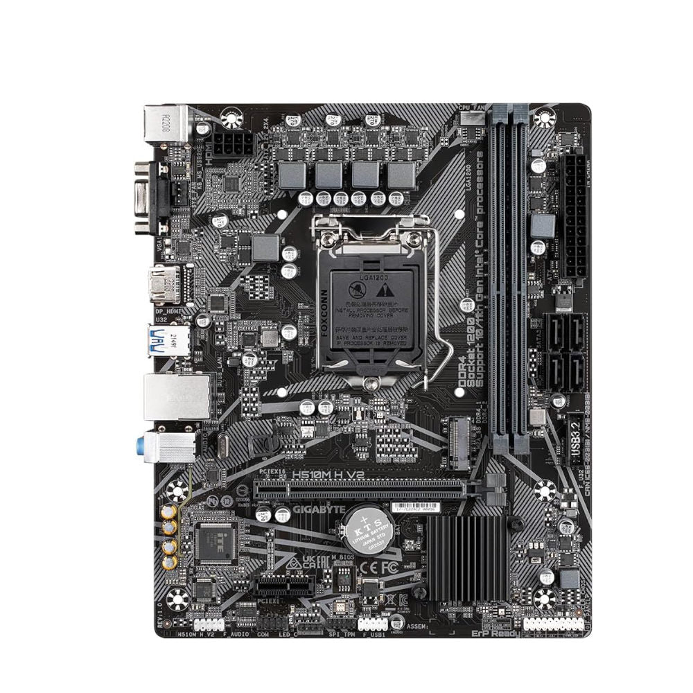 Placa Mãe Gigabyte H510M H V2, LGA 1200, 10ª/11ª Gen Intel, DDR4 64GB, HDMI, D-Sub, 1xM.2 NVMe, 4xSATA, Ultra Durable