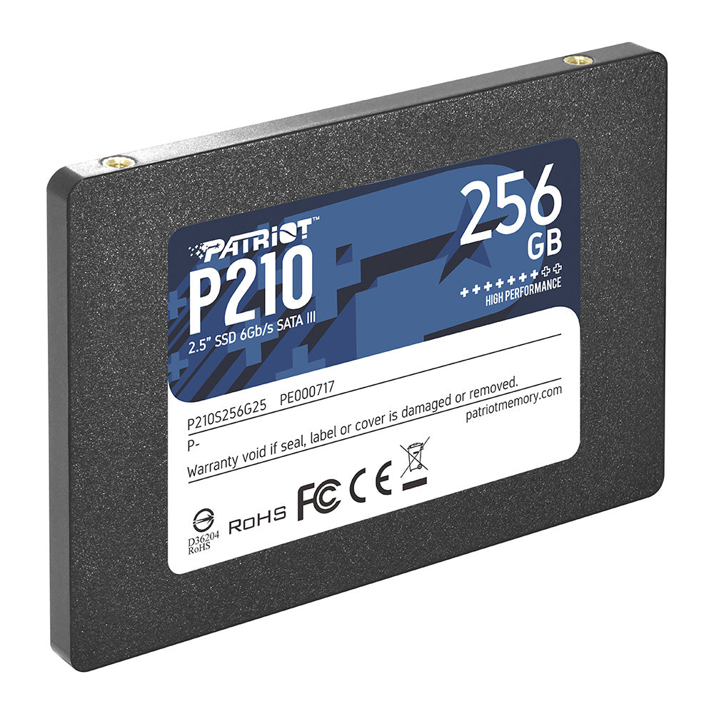 SSD Patriot 256GB, P210, Sata III 6GB/s, Leitura 500MB/s, Gravacao 400MB/s, P210S256G25