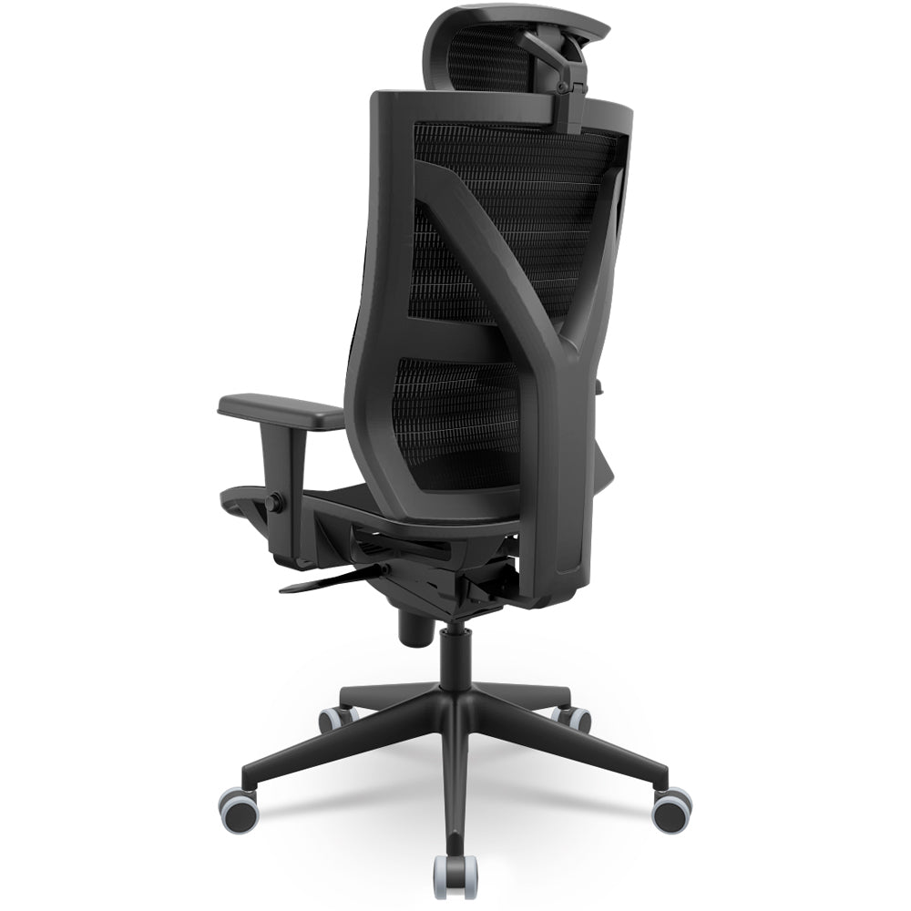 Cadeira Presidente Darix X+ Mecanismo Slider, Base Dir Piramidal, RPU BR3D, Encosto De Cabeça - Rev Phoenix - Plaxmetal