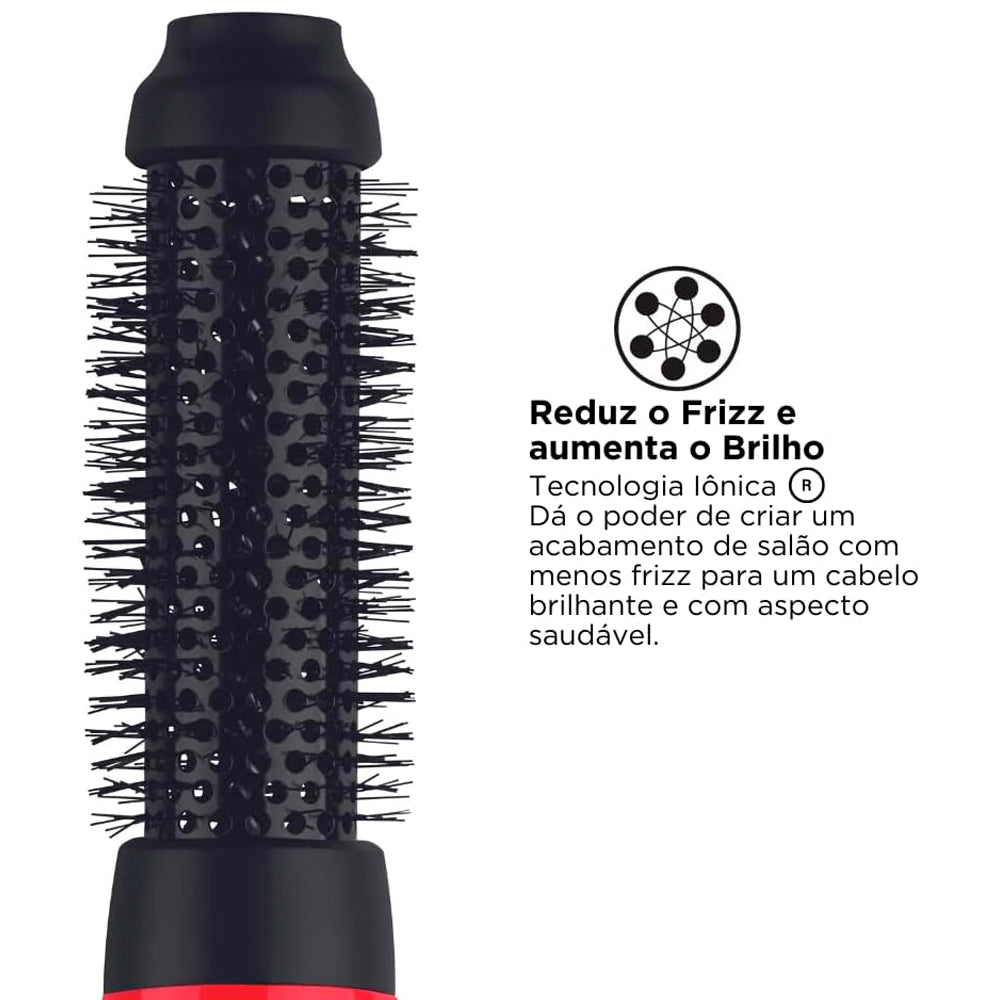 Escova Secadora Alisadora Root Booster Revlon, 220V - Preto