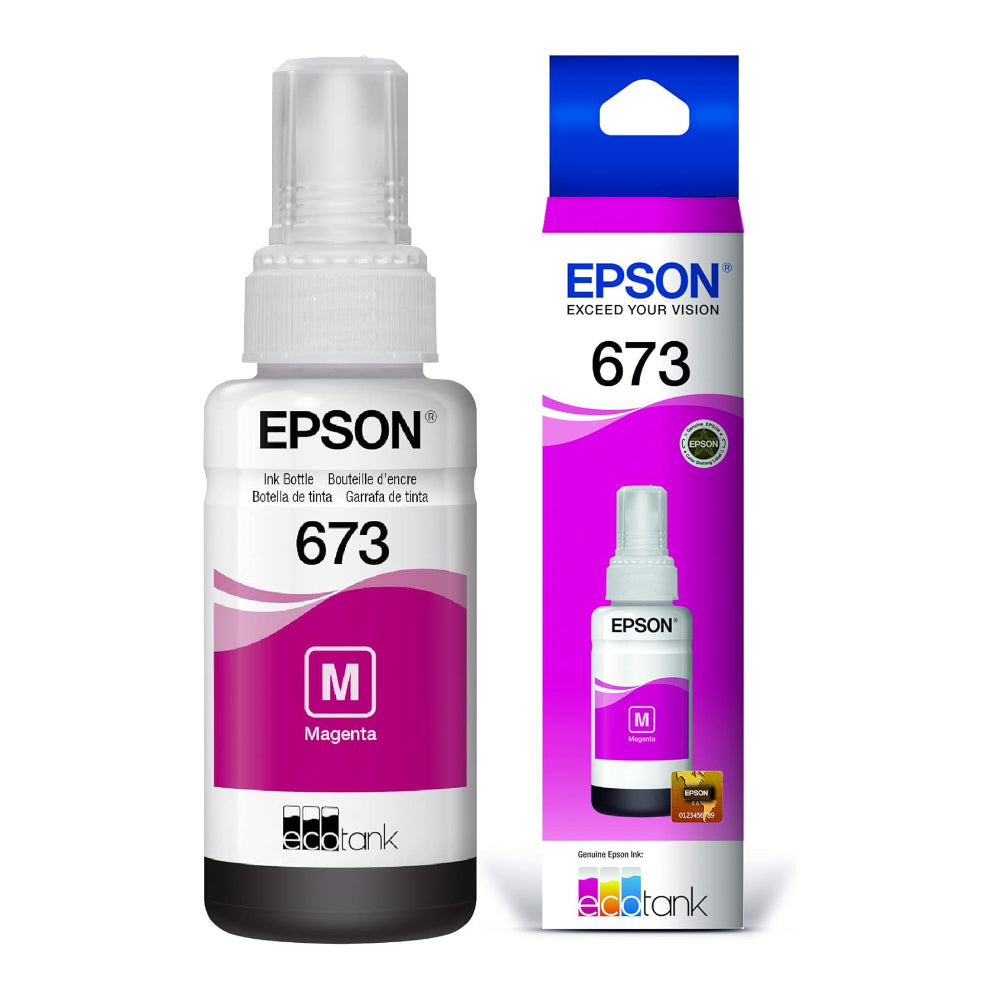 Refil de Tinta Epson 673 Magenta 70ml, Rendimento até 5.400 Páginas, Compatível L800/L805/L810/L850/L1800