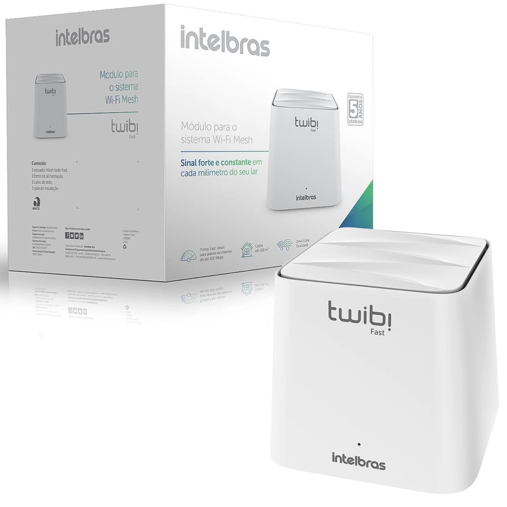 Roteador Wi-Fi Mesh Intelbras Twibi Fast, Com Uma Unidade - Branco