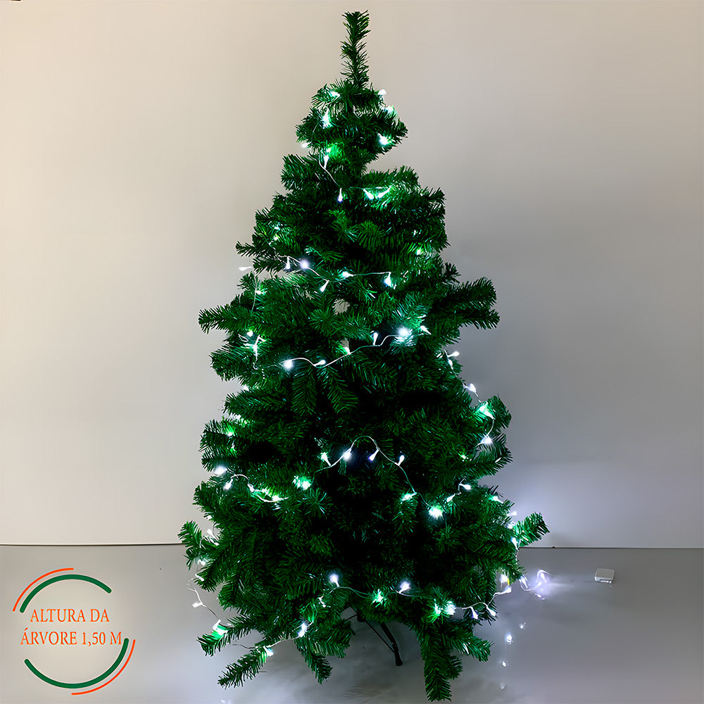 Conjunto 100 LEDs Branco, Pisca-Pisca, 8 Funções, Fio Transparente, 8 Metros Comprimento, 5W, 220V, 85201