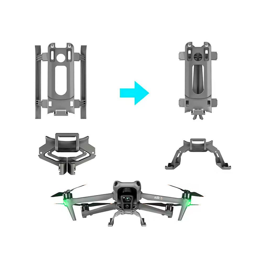 Suporte Trem de Pouso e Decolagem Para Drone, Dobrável, Para DJI AIR 3s - Cinza