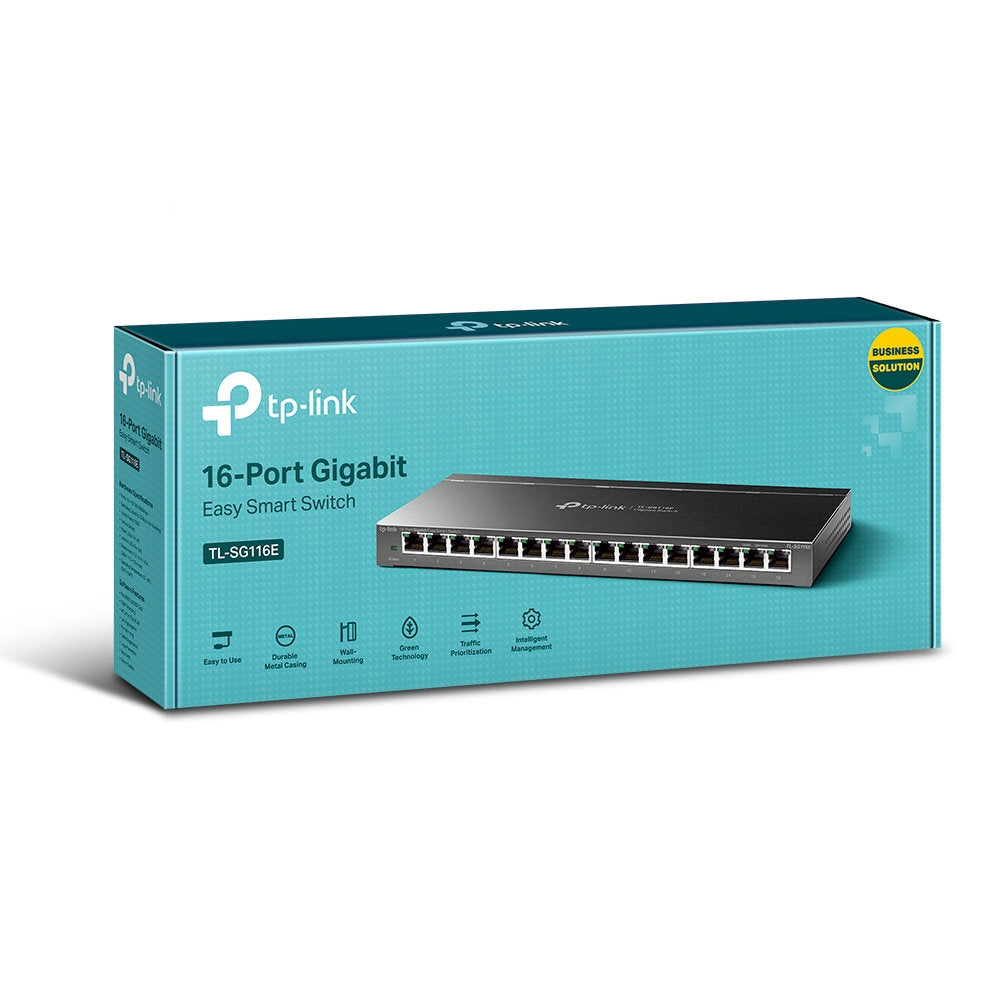 Switch 16 Portas Tp-Link Easy Smart Gigabit 10/100/1000Mbps (TL-SG116E)
