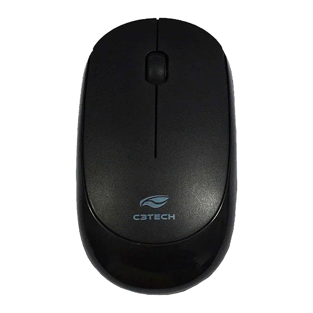 Kit Teclado e Mouse C3tech, Sem Fio, 2.4GHz, Mouse 3 Botões, K-W20BK, Preto