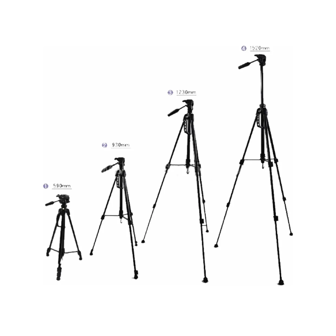 Tripé 1,5m para Câmera e Celular Oberon OR-PL2602 Alumínio Suporte 360º - Preto