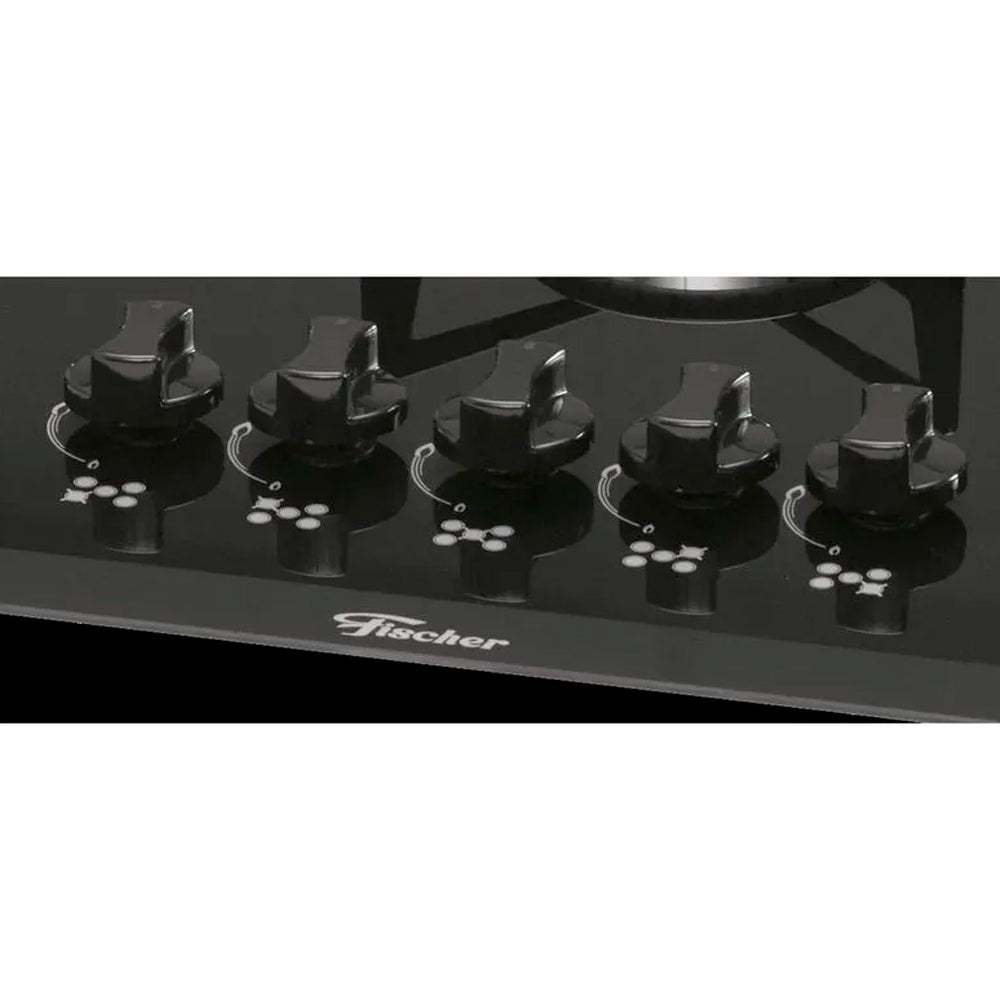 Fogão Cooktop a Gás Fischer 5 Bocas Mesa Vidro Bivolt, 1642-6985